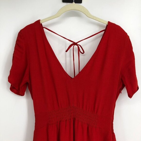 Gentle Fawn red scoop neck smocked waist short sleeve a-line mini dress size 2 - Picture 4 of 16